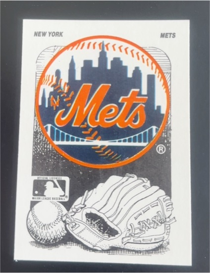 1987 Fleer #Mets New York Mets Logo Sticker — front
