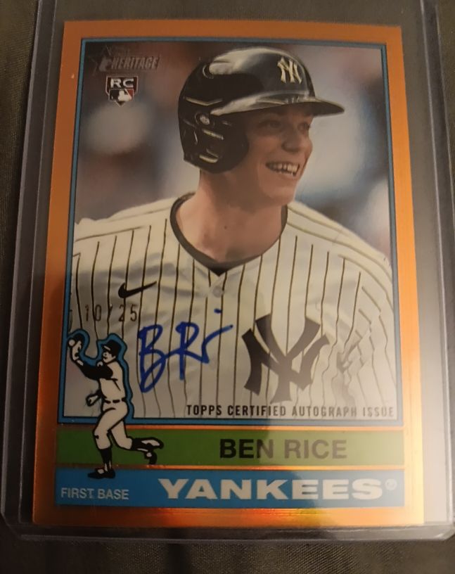 2025 Topps Heritage Real One Autographs #ROA-BRI Ben Rice — front