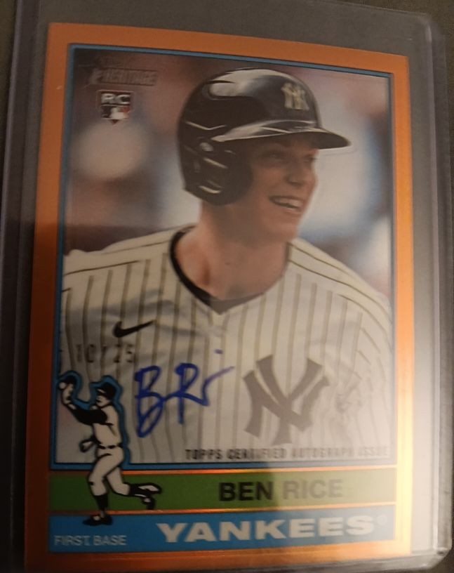 2025 Topps Heritage Real One Autographs #ROA-BRI Ben Rice — front