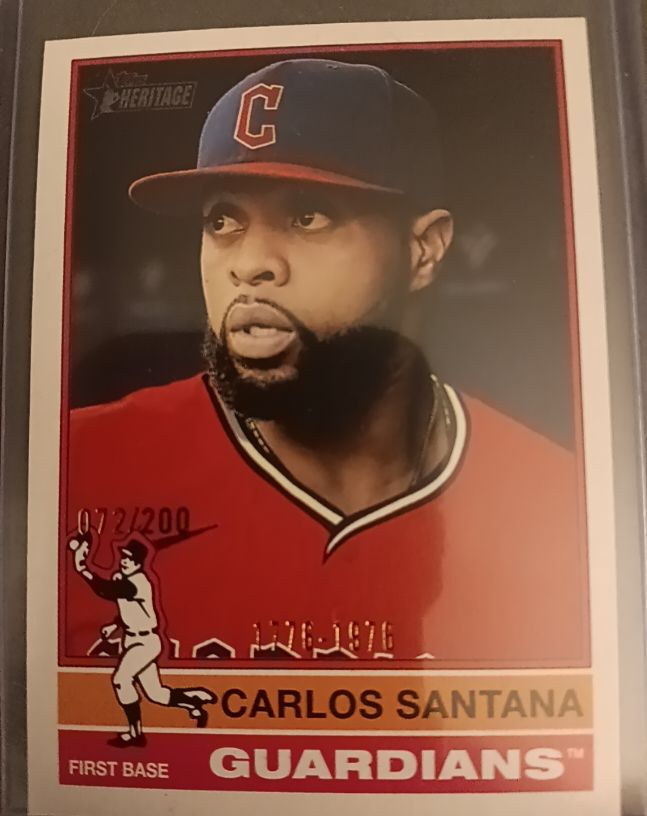 2025 Topps Heritage #233 Carlos Santana — front