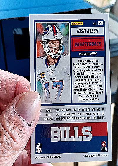 2025 Panini Score-A-Treat #159 Josh Allen — back