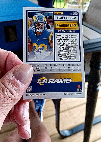 2025 Panini Score A Treat #243 Blake Corum — back