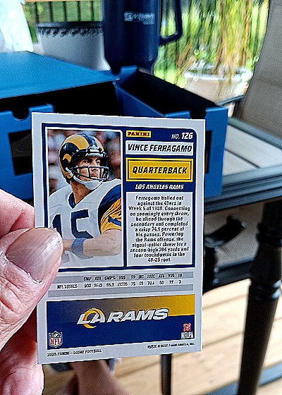 2025 Panini Score #126 Vince Ferragamo — back