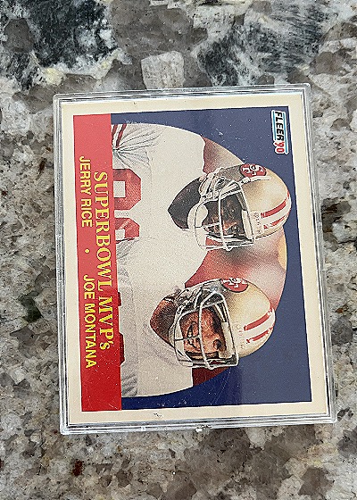 1990 Fleer #397 Super Bowl MVP's Joe Montana, Jerry Rice — front