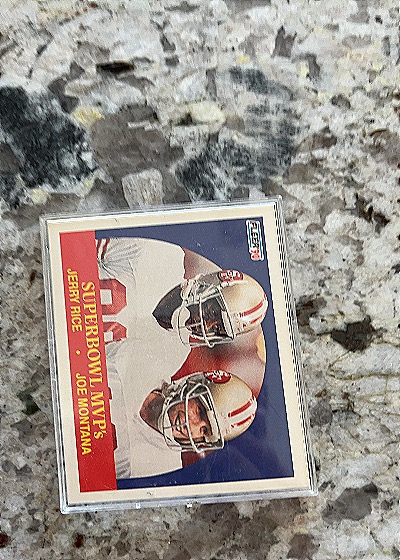 1990 Fleer #397 Super Bowl MVP's Jerry Rice / Joe Montana — front