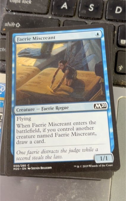 2019 Magic: The Gathering M20 #058 Faerie Miscreant — front