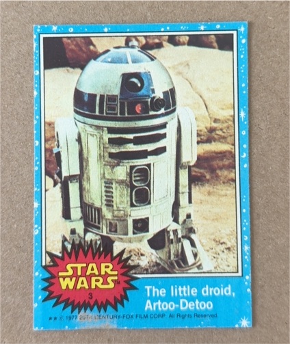 1977 Topps Star Wars Series 1 #3 The little droid, Artoo-Detoo — front