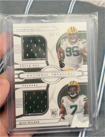 2022 Panini National Treasures Devonte Wyatt / Quay Walker #35/49 Dual Patch Rookie Card — front