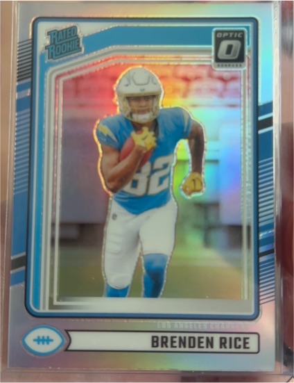 2024 Panini Donruss Optic #382 Brenden Rice Rated Rookie Pink Prizm — front