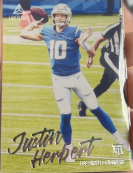 2020 Panini Chronicles Luminance #203 Justin Herbert Los Angeles Chargers — front