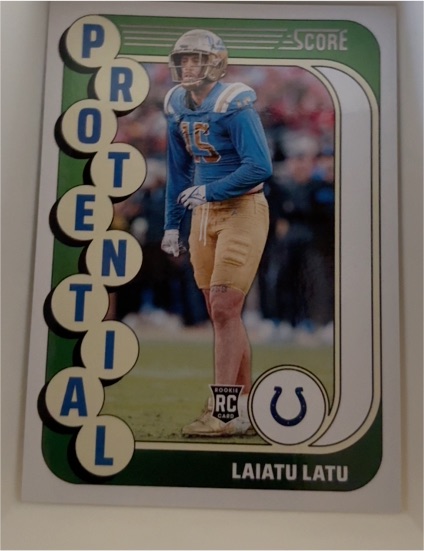 2024 Panini Score #22 Laiatu Latu Protential — front