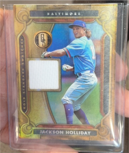 2023 Panini Chronicles Gold Standard Swatches #GSS-JH Jackson Holliday — front
