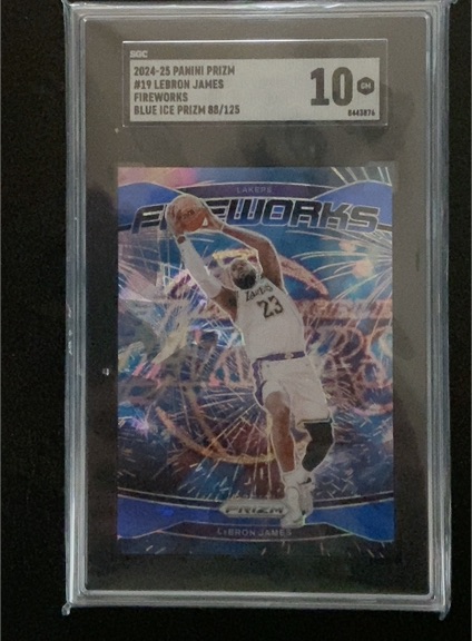 2024-25 Panini Prizm Fireworks #19 LeBron James — front