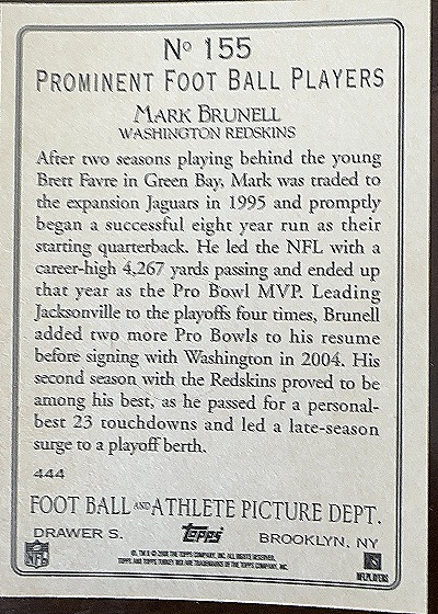 2006 Topps Turkey Red #155 Mark Brunell — back