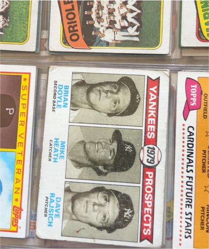 1979 Topps #709 Yankees Prospects Brian Doyle Mike Heath Dave Rajsich — front