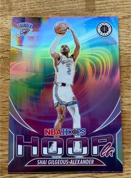 2023-24 Panini NBA Hoops Premium Stock Hoopla #4 Shai Gilgeous-Alexander — front