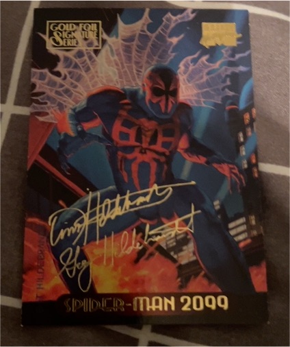 1994 Fleer Marvel Masterpieces #116 Spider-Man 2099 Gold Foil Signature — front