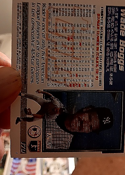 1995 Topps #170 Wade Boggs — back