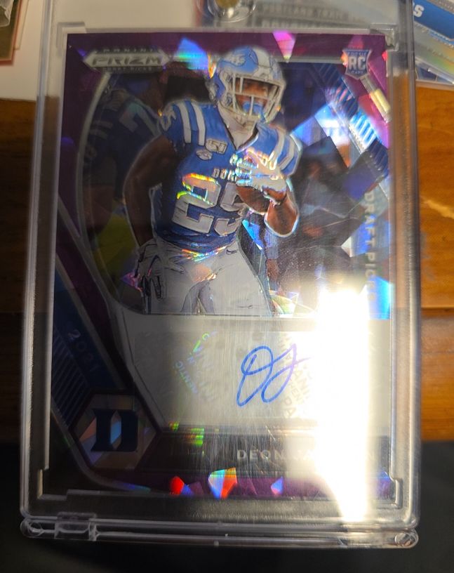 2021 Panini Prizm Draft Picks Auto Prizms Purple Ice #DPA-DJA Deon Jackson — front