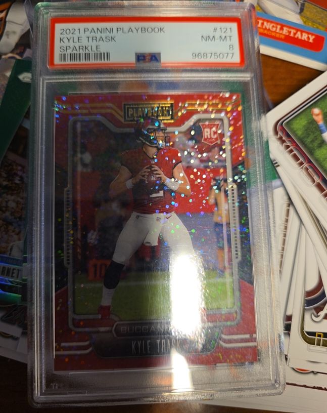 2021 Panini Playbook #121 Kyle Trask Sparkle Rookie Card — front