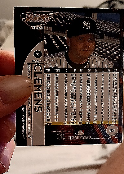 1999 Skybox Dominion #98 Roger Clemens — back