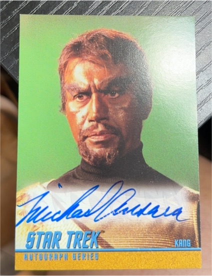 1999 Skybox Star Trek The Original Series #A72 Michael Ansara as Kang — front
