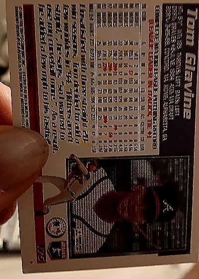 1995 Topps Cyberstats #101 Tom Glavine — back