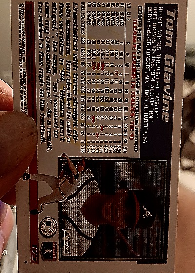 1993 Topps #524 Tom Glavine — back