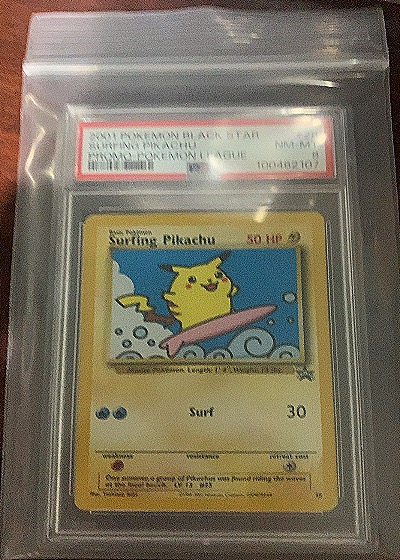 2001 Pokemon Black Star Promo #28 Surfing Pikachu — front