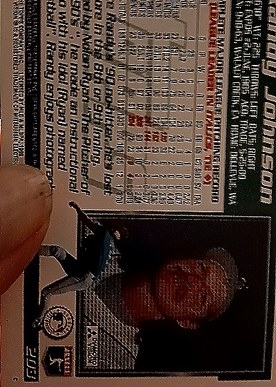 1993 Topps #201 Randy Johnson — back