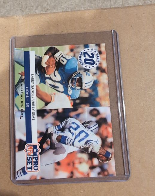 1992 Pro Set #349 Barry Sanders / Billy Sims Detroit Lions — front
