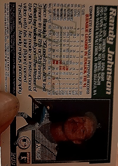 1993 Topps #302 Randy Johnson — back