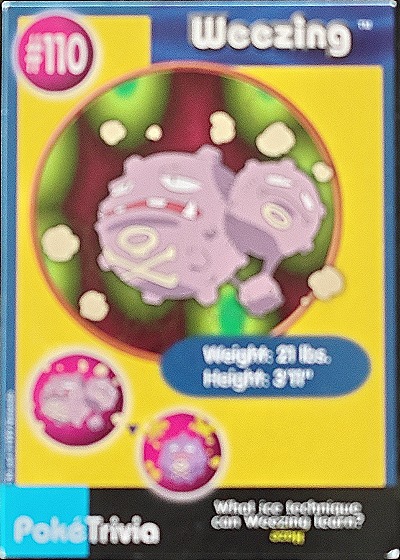 1999 Burger King Pokémon #110 Weezing — front