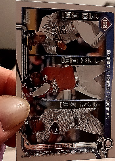 2025 Topps #29 American League Leaders RBI Aaron Judge / Jose Ramirez / Brent Rooker — front