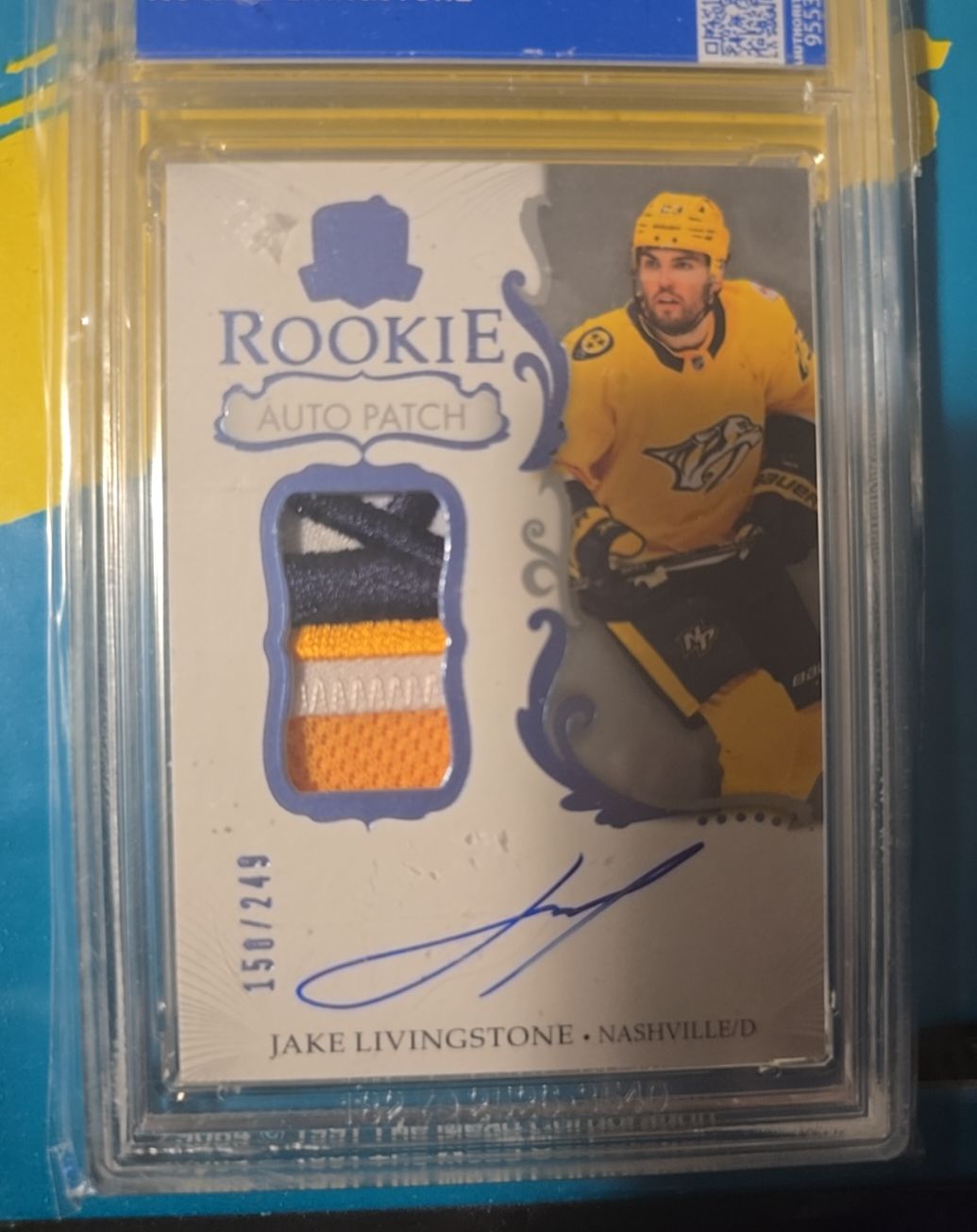 2023-24 Upper Deck The Cup #106 Jake Livingstone Rookie Auto Patch — front