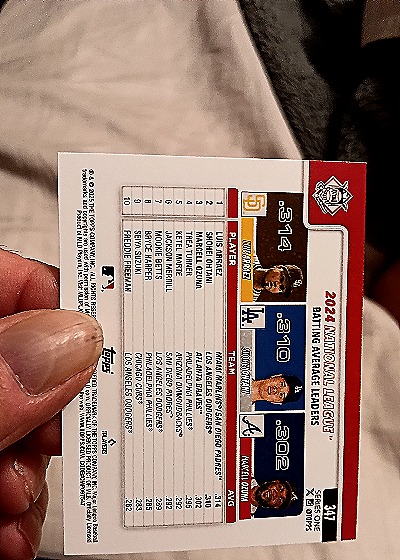 2025 Topps Series 1 #347 Luis Arraez / Shohei Ohtani / Marcell Ozuna — back