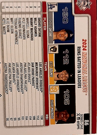 2025 Topps #86 Shohei Ohtani / Willy Adames / Manny Machado — back