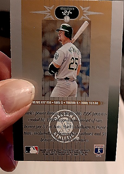 1996 Leaf Limited #21 Mark McGwire — back