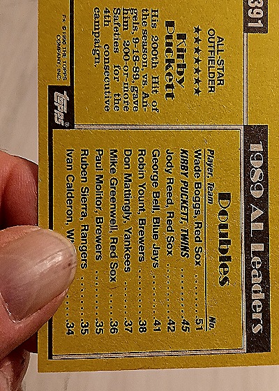 1990 Topps #391 Mickey Puckett — back