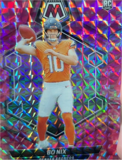2024 Panini Mosaic #312 Bo Nix Silver Mosaic — front