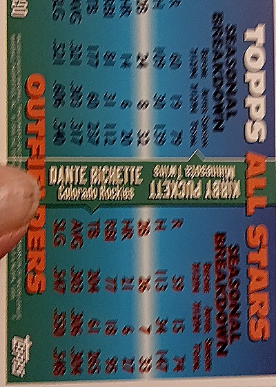 1995 Topps #390 Dante Bichette / Kirby Puckett — back