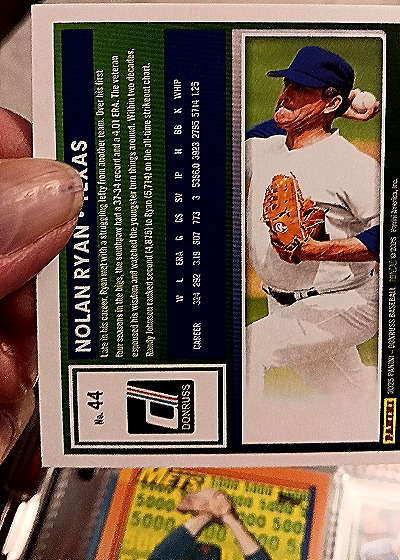 2025 Donruss #44 Nolan Ryan — back
