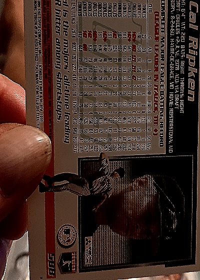 1995 Topps #588 Cal Ripken — back