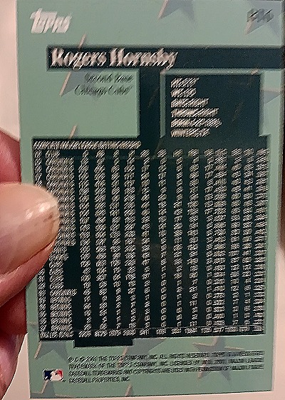 2001 Topps Chrome #BT6 Rogers Hornsby — back