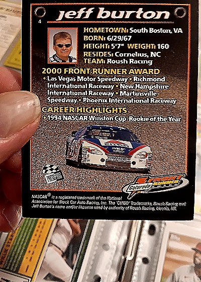 2000 Racing Champions #4 Jeff Burton — back