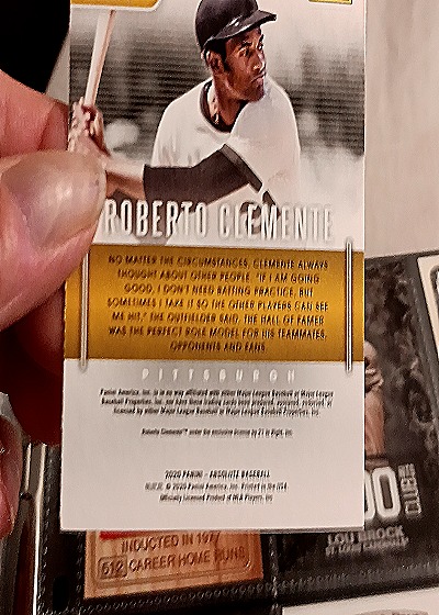 2020 Panini Absolute Baseball Legends Roberto Clemente — back