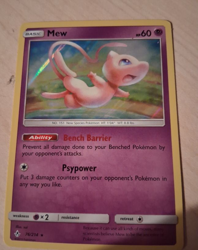 2019 Pokémon Sun & Moon Unbroken Bonds #76 Mew — front