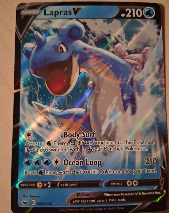 2020 Pokémon Sword & Shield #049 Lapras V — front