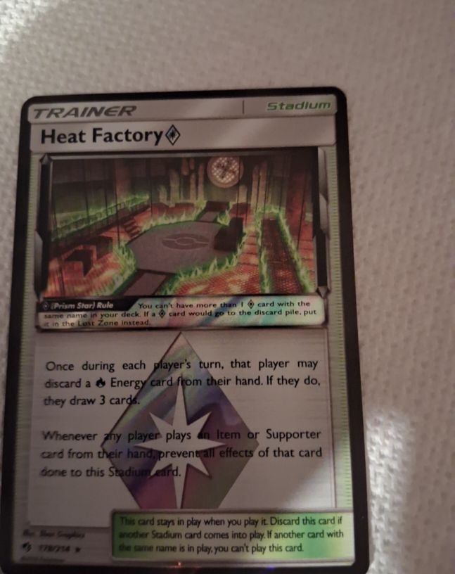 2018 Pokémon TCG Lost Thunder #178 Heat Factory Prism Star — front