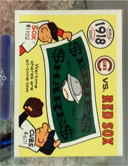 1970 Fleer World Series #15 1918 Cubs vs. Red Sox — front